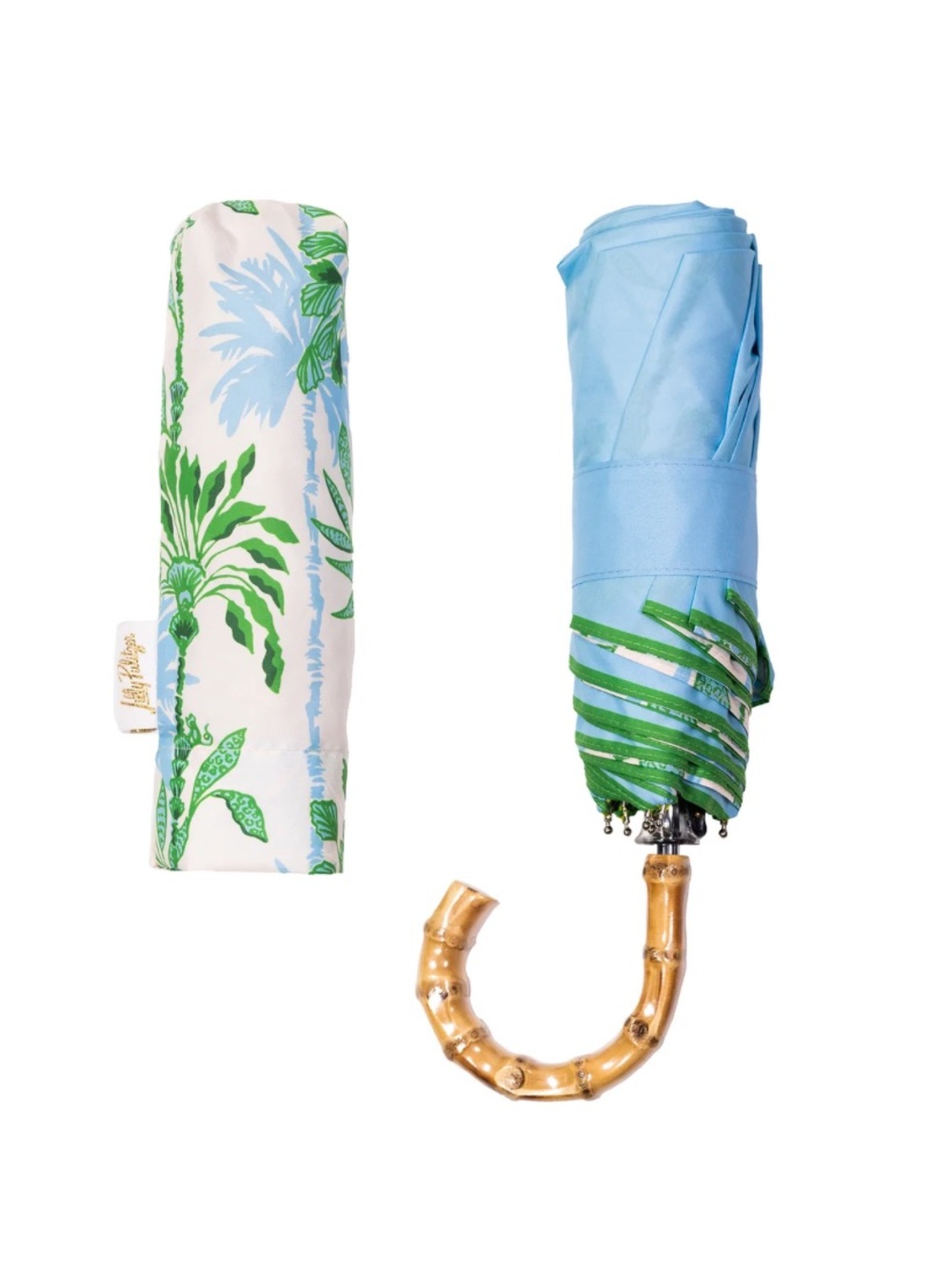 Lilly Pulitzer Swayin in the Breeze Travel Umbrella with Bamboo Handle - Picture 5 of 6